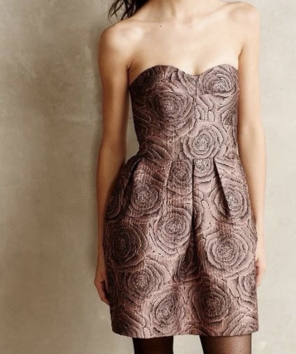NWT NEW ANTHROPOLOGIE by HUTCH CANDY ROSE JACQUARD DRESS 6